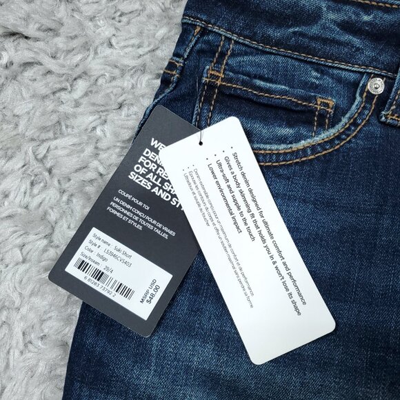 Silver Jeans Suki Curvy Fit Mid Rise Jean Shorts Size 29 x 4 Dark Wash Blue - Picture 3 of 8